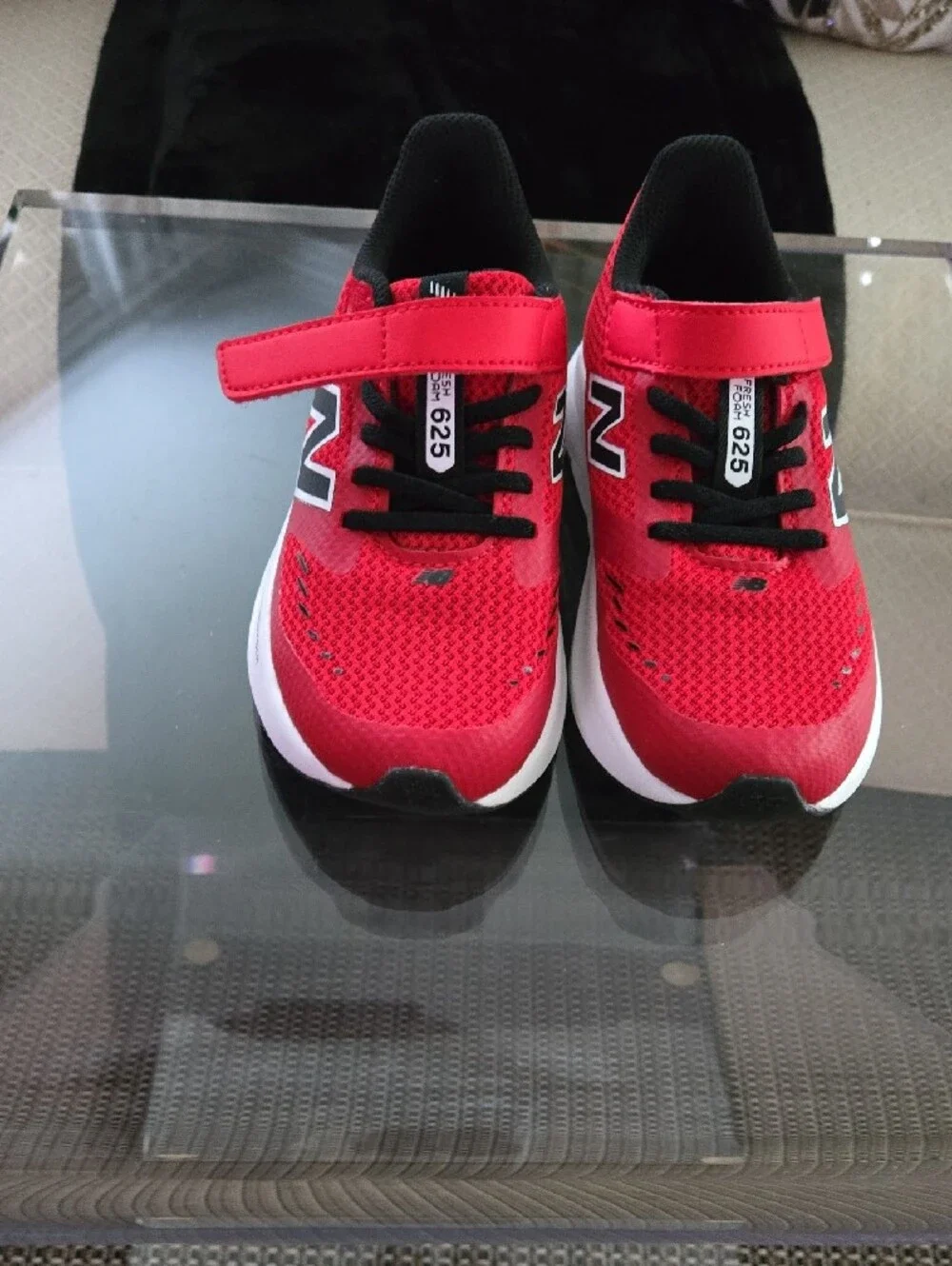 New Balance Kids Red Athletic Sneakers with Hook-and-Loop Strap
